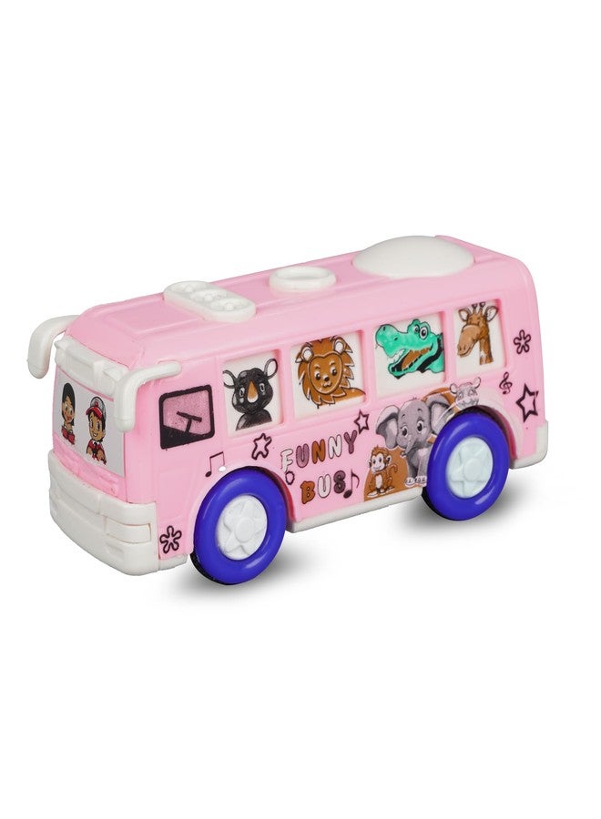 Asian Friction Powerd Plastic Toy Bus with Attractive Funny Cartoon Animals Print for Childrens Boys and Girls Kids Bus Toys for 2 to 5 Year Premium Gifting Toy(Multicolour) (Pack of 1) - Image 1